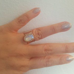 Sold: Faceted Moonstone .925 Ring Size 4.75-5